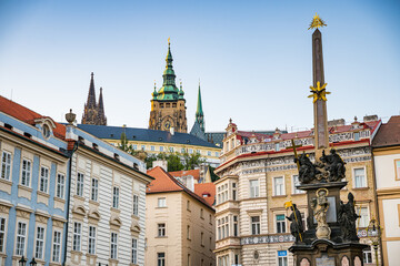 Fototapeta na wymiar Prague, Czech republic - September 20, 2020. Column of the Holy Trinity