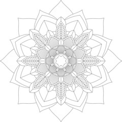 Easy Mandala coloring book simple and basic for beginners, seniors and children. Set of Mehndi flower pattern for Henna drawing and tattoo. Decoration in ethnic oriental, Indian style.