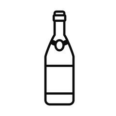 champagne bottle icon, line style