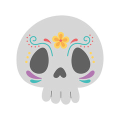 Naklejka premium day of the dead, floral skull flower decoration mexican celebration
