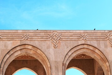 Fragments of building arches around the mosque of Hassan II in Casablanca.