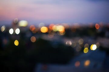 Bokeh background. Abstract bokeh in the background of the city. Defocused