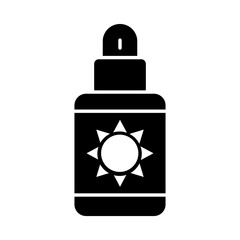 sunscreen bottle icon, silhouette style