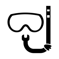 snorkel mask icon, silhouette style