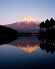 田貫湖からの逆さ富士・夕景