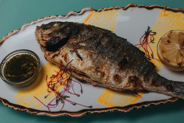 grilled fish with vegetables