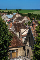 Fototapeta na wymiar View of Provins medieval city from Cesar tower. Provins - commune in Seine-et-Marne department, Ile-de-France region, north-central France. UNESCO World Heritage Site.