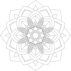 Fototapeta premium Easy Mandala coloring book simple and basic for beginners, seniors and children. Set of Mehndi flower pattern for Henna drawing and tattoo. Decoration in ethnic oriental, Indian style.