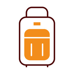 travel luggage icon, half line half color style