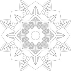 Easy Mandala coloring book simple and basic for beginners, seniors and children. Set of Mehndi flower pattern for Henna drawing and tattoo. Decoration in ethnic oriental, Indian style.