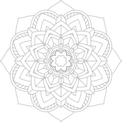 Easy Mandala coloring book simple and basic for beginners, seniors and children. Set of Mehndi flower pattern for Henna drawing and tattoo. Decoration in ethnic oriental, Indian style.