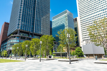 (東京都ｰ都市風景)東京駅丸の内駅前広場風景１