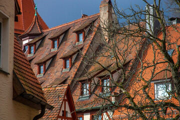 WIndow reels in an old brick building