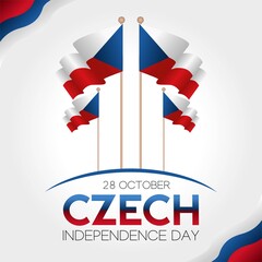 Czech Republic Independence Day Vector Illustration. . Suitable for greeting card, poster and banner.