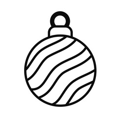 striped christmas ball icon, line style