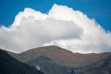 clouds in the mountains