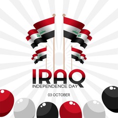 Iraq Independence Day Vector Illustration. Suitable for greeting card, poster and banner.