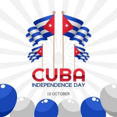 Cuba Independence Day Vector Illustration. Suitable for greeting card, poster and banner.