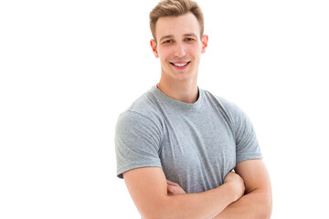 Obraz premium stylish young man showing thumbs up. isolated on white