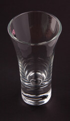 empty glass on black