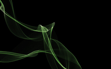 Dark abstract background with a glowing abstract waves