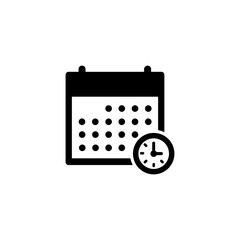 calendar with a clock time tools icon vector