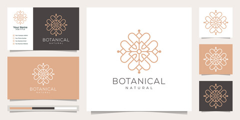 Fototapeta na wymiar logo minimalist botanical. logo suitable for spa salon, skin hair beauty boutique and cosmetic, company.Premium Vector