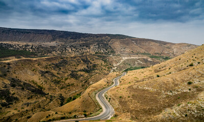 Golan Heights, route 90,  Road  israel jordan borde