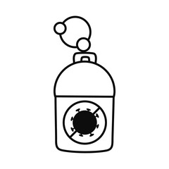 coronavirus disinfectant spray icon, line style