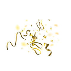 Holiday Serpentine. Gold Foil Streamers Ribbons.