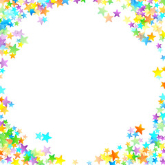 Rainbow Festive Confetti. Carnival Star Falling.