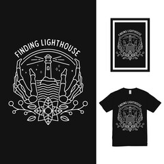 Finding Light House T shirt Design