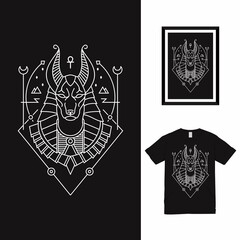 Horus Line Art T shirt Design