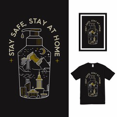 Stay Safe Stay at Home T shirt Design