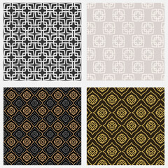 Geometric background patterns. Wallpaper texture. Vector set