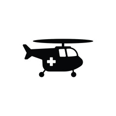Emergency medical helicopter icon vector isolated on white, logo sign and symbol.	
