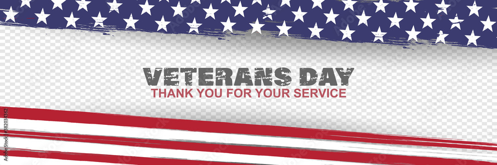 Wall mural veterans day, thank you for your service, november 11, posters, modern brush design vector illustrat