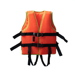 Orange Life jacket with isolated white background