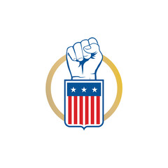 Vector clench fist and american flag design eps format, suitable for your design needs, logo, illustration, animation, etc.