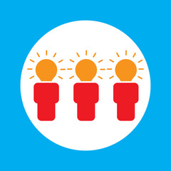 Business team flat icon. Business network building ideas icon. Design template vector