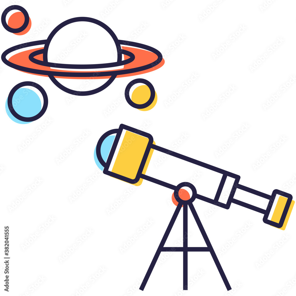 Poster astronomical telescope vector