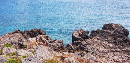 rocks in the adriatic sea in croatia