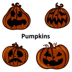 set of halloween pumpkins