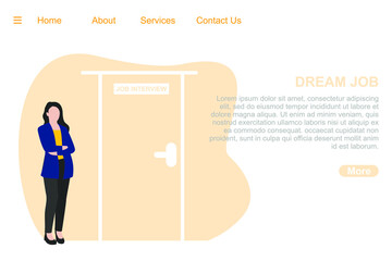 landing page vector for a job interview site