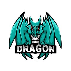 Dragon Esport Logo for Team Game DESIGN VECTOR. Team Logo Esport DRAGON. COOL DRAGON LOGO DESIGN VECTOR DRAGON GREEN COLOR