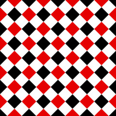 Black red and white rhombuses seamless pattern. Vector illustration.