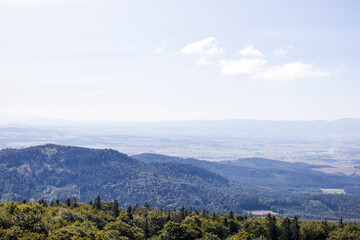 View at polish Owl Moutains from Ślęża Hill.