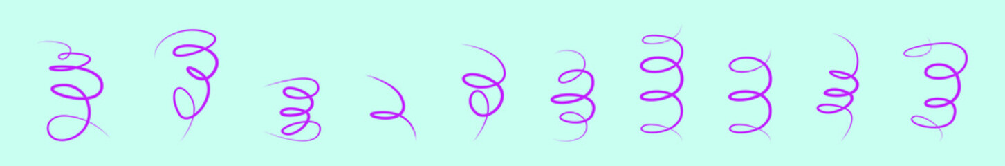 Obraz premium set of hand drawn lettering and calligraphy swirls, squiggles icon design template with various models. vector illustration isolated on blue background
