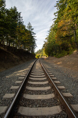 Fototapeta premium American railroad tracks at Bellingham Bay Washington State