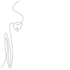 Beautiful flower drawing on white background. Vector illustration